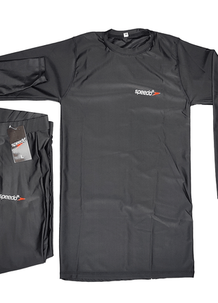 Speedo Ladies Swimming Suit Burkini 2 Piece - Black and Blue Color