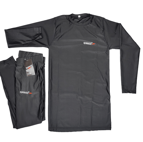 Speedo Ladies Swimming Suit Burkini 2 Piece - Black and Blue Color