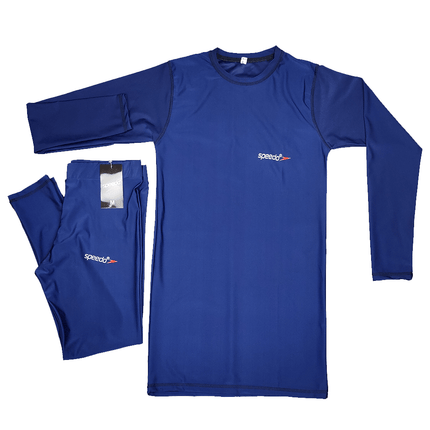 Speedo Ladies Swimming Suit Burkini 2 Piece - Black and Blue Color