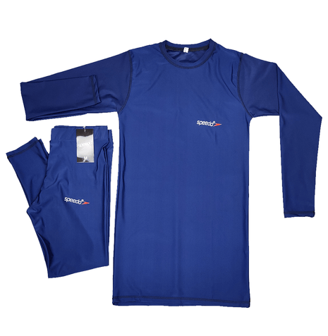 Speedo Ladies Swimming Suit Burkini 2 Piece - Black and Blue Color