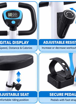 Home Cardio Exercise Cycle – Adjustable Resistance Fitness Bike