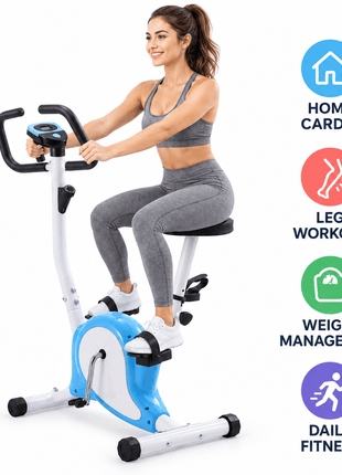 Home Cardio Exercise Cycle – Adjustable Resistance Fitness Bike