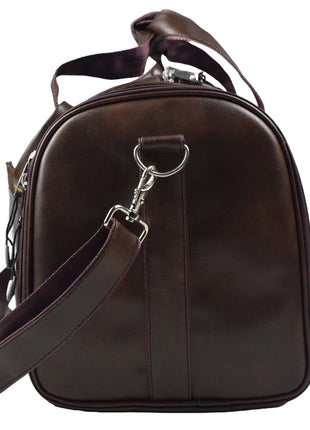 Tango Leather Duffle Bag With Shoe Compartment - Dark Brown