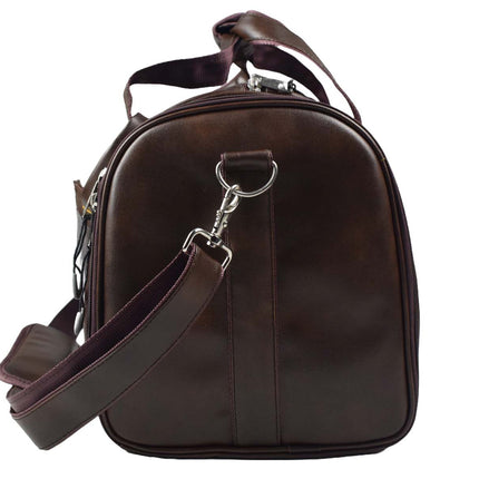 Tango Leather Duffle Bag With Shoe Compartment - Dark Brown