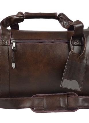 Tango Leather Duffle Bag With Shoe Compartment - Dark Brown