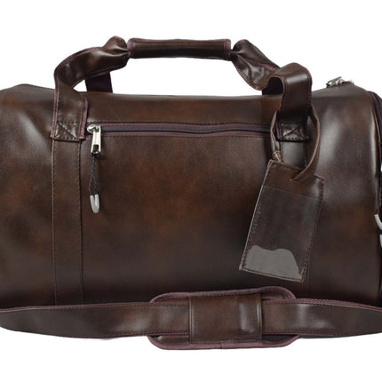 Tango Leather Duffle Bag With Shoe Compartment - Dark Brown