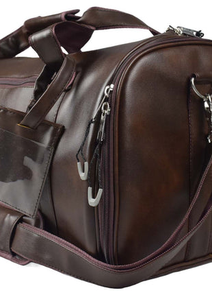Tango Leather Duffle Bag With Shoe Compartment - Dark Brown