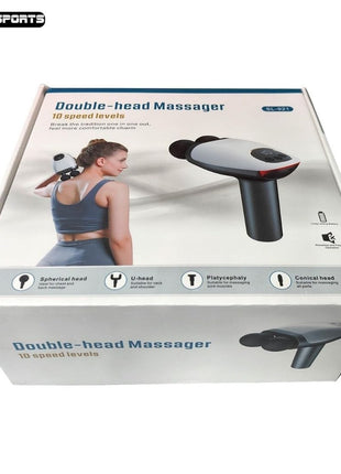 Double Head Massager Gun with 10 Speed Leval - Handheld Massager
