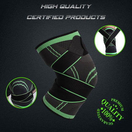 Knee Support Brace with Straps (One Piece) - Black