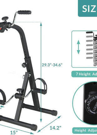 Mini Exercise Cycle for Arms and Handles With Meter