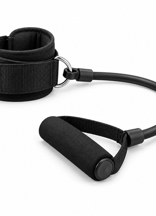 Elastic Resistance Band for Ankle with Handle | Physiotherapy & Strength Training | Non-Slip Foam Grip