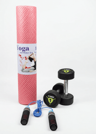 1 KG Dumbbells with 4mm Yoga Mat - Pack of 2