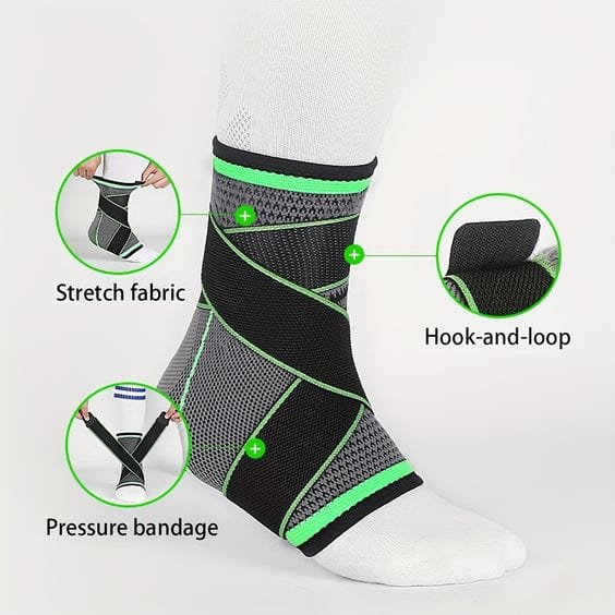 Ankle Support brace 1 pair (2 pieces) - Black