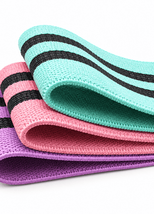 Premium Fitness Resistance Band for Women – Waist & Hip Training | Polyester Cotton Exercise Band | Pack of 3