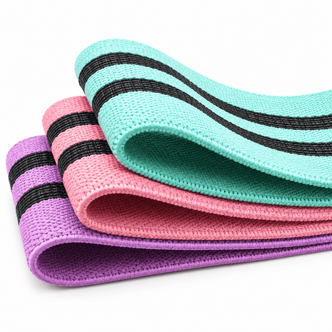 Premium Fitness Resistance Band for Women – Waist & Hip Training | Polyester Cotton Exercise Band | Pack of 3