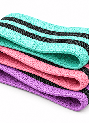 Premium Fitness Resistance Band for Women – Waist & Hip Training | Polyester Cotton Exercise Band | Pack of 3