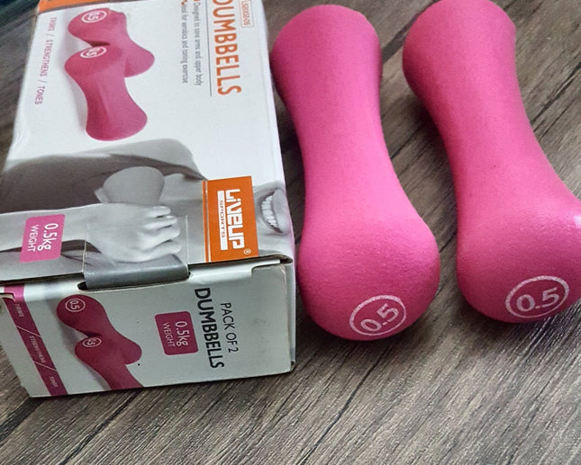 Liveup Dumbbell Bone Shape Neoprene 0.5kg x 2 - Pink