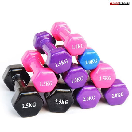 Imported Vinyl Coated Dumbbells 0.5kg to 1.5kg - Pair