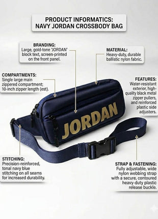 Jordan Waist & Cross Body Bag - Blue and Black