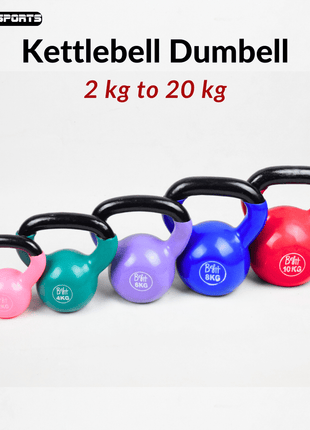 Kettlebells Vinyl Coated 2 to 20 KG Single Piece