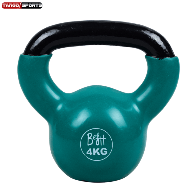 4kg kettlebells made of vinyl-coated cast iron