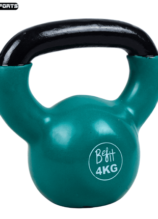 4kg kettlebells made of vinyl-coated cast iron