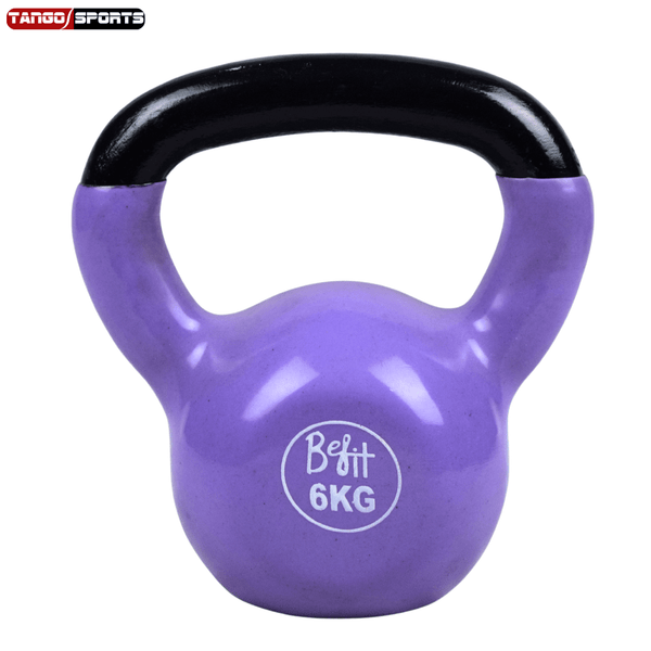 6kg kettlebells made of vinyl-coated cast iron