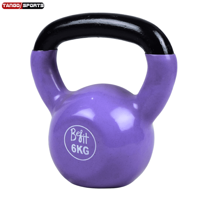 6kg kettlebells made of vinyl-coated cast iron