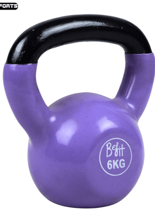 6kg kettlebells made of vinyl-coated cast iron