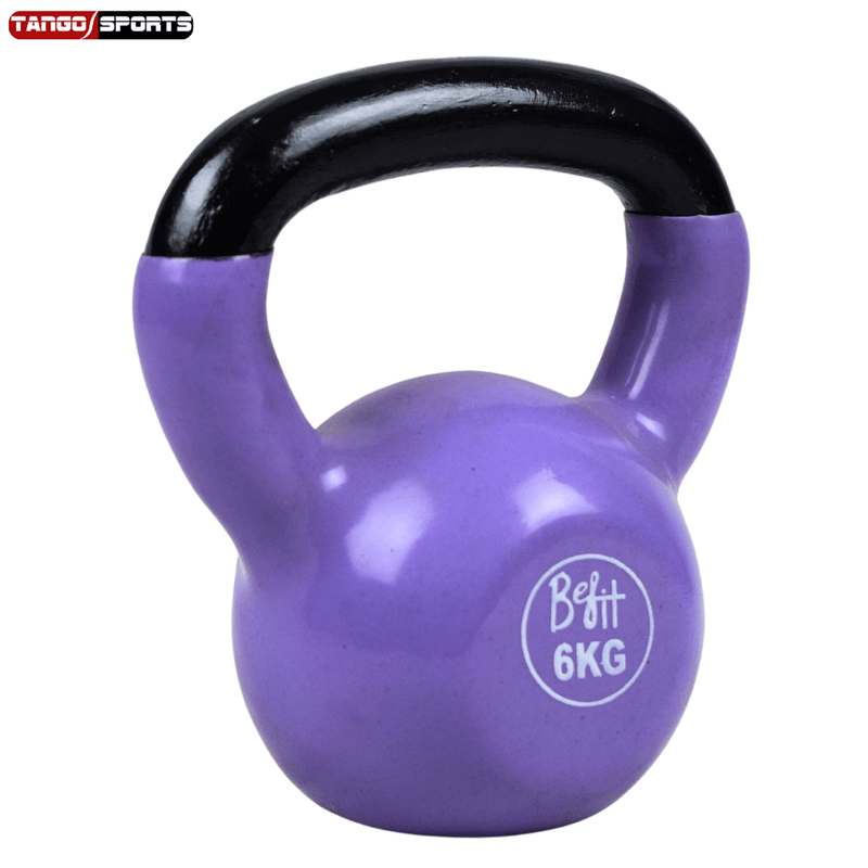 6kg kettlebells made of vinyl-coated cast iron