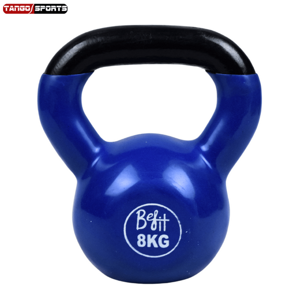 8kg kettlebells made of vinyl-coated cast iron