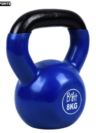 8kg kettlebells made of vinyl-coated cast iron