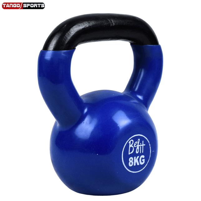 8kg kettlebells made of vinyl-coated cast iron