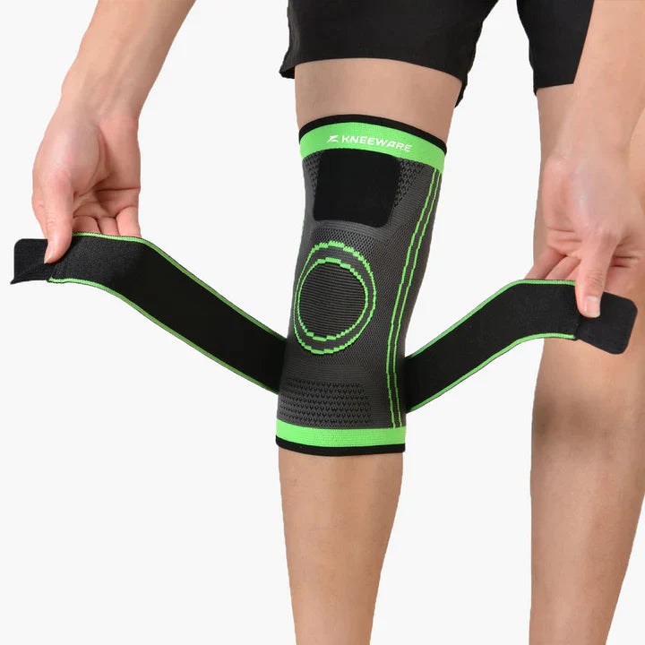 Knee Support Brace with Straps (One Piece) - Black