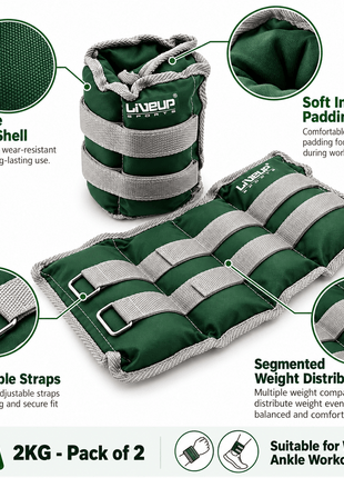 Liveup Wrist & Ankle Weight 2KG - Pack of 2 -  LS3011
