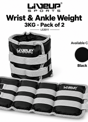Liveup Wrist & Ankle Weight 3KG - Pack of 2 -  LS3011