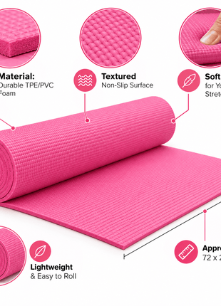Liveup Exercise Yoga Mat PVC 4mm Pink LS3231