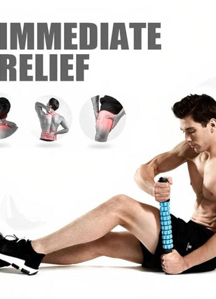 Massage Stick Muscle Roller for Athletes | Anti-Slip Grip, Portable Noiseless Massage Tool for Legs, Back & Arms