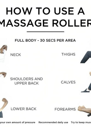 Massage Stick Muscle Roller for Athletes | Anti-Slip Grip, Portable Noiseless Massage Tool for Legs, Back & Arms