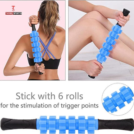 Massage Stick Muscle Roller for Athletes | Anti-Slip Grip, Portable Noiseless Massage Tool for Legs, Back & Arms