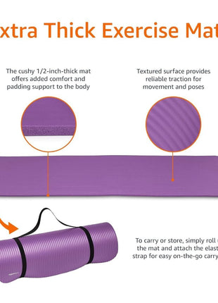 Yoga Exercise Mat 10mm Anti Slip NBR Material Imported