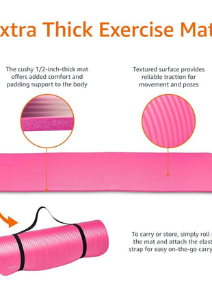 Yoga Exercise Mat 10mm Anti Slip NBR Material Imported