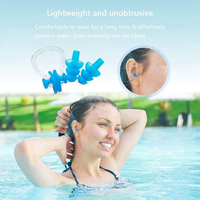 New Swimming Silicone Nose Clip With Ear Plugs – Random Color