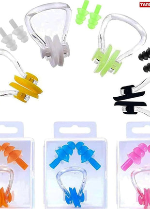 New Swimming Silicone Nose Clip With Ear Plugs – Random Color