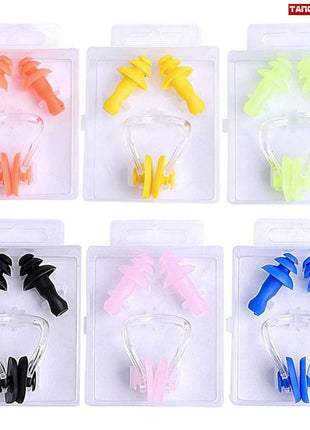 New Swimming Silicone Nose Clip With Ear Plugs – Random Color