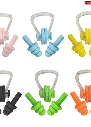 New Swimming Silicone Nose Clip With Ear Plugs – Random Color