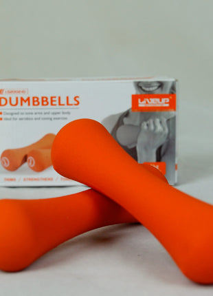 Liveup Dumbbell Bone Shape Neoprene 1 kg x 2 - Orange