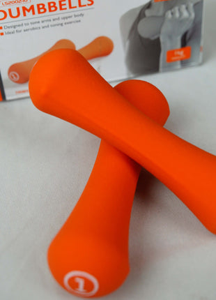 Liveup Dumbbell Bone Shape Neoprene 1 kg x 2 - Orange