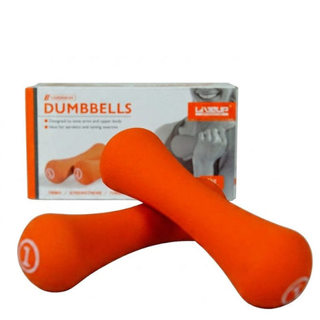 Liveup Dumbbell Bone Shape Neoprene 1 kg x 2 - Orange