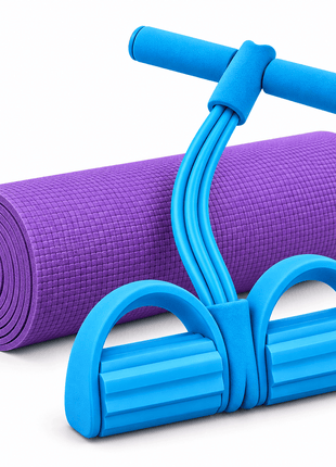 Pack of 2 - Yoga Mat and Rubber Tummy Trimmer – Anti-Slip, High-Quality Fitness Essentials for Home Gym